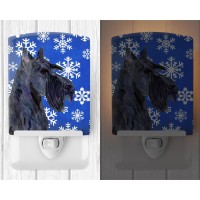 Carolines Treasures Ss4667Cnl Scottish Terrier Winter Snowflakes Holiday Ceramic Night Light Compact Ulcertified Ideal For B