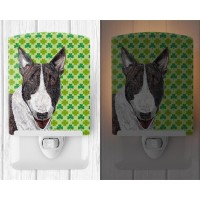 Carolines Treasures Sc9575Cnl Bull Terrier Lucky Shamrock St Patricks Day Ceramic Night Light Compact Ulcertified Ideal Fo