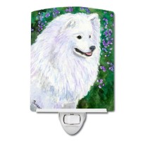 Carolines Treasures Ss8965Cnl American Eskimo Ceramic Night Light Compact Ulcertified Ideal For Bedroom Bathroom Nursery