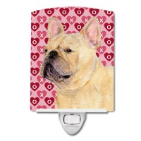 Carolines Treasures Ss4485Cnl French Bulldog Hearts Love And Valentines Day Portrait Ceramic Night Light Compact Ulcertified