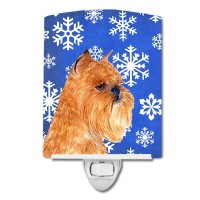 Carolines Treasures Ss4632Cnl Brussels Griffon Winter Snowflakes Holiday Ceramic Night Light Compact Ulcertified Ideal For B