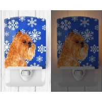 Carolines Treasures Ss4632Cnl Brussels Griffon Winter Snowflakes Holiday Ceramic Night Light Compact Ulcertified Ideal For B