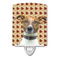 Carolines Treasures Kj1204Cnl Fall Leaves Jack Russell Terrier Ceramic Night Light Compact Ulcertified Ideal For Bedroom Ba