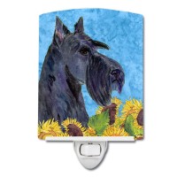 Carolines Treasures Ss4163Cnl Scottish Terrier In Summer Flowers Ceramic Night Light Compact Ulcertified Ideal For Bedroom