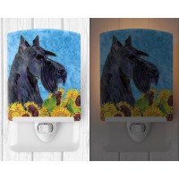 Carolines Treasures Ss4163Cnl Scottish Terrier In Summer Flowers Ceramic Night Light Compact Ulcertified Ideal For Bedroom