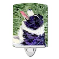 Carolines Treasures Ss8843Cnl Border Collie Ceramic Night Light Compact Ulcertified Ideal For Bedroom Bathroom Nursery Ha