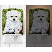 Carolines Treasures Ss8913Cnl Bichon Frise Ceramic Night Light Compact Ulcertified Ideal For Bedroom Bathroom Nursery Hal