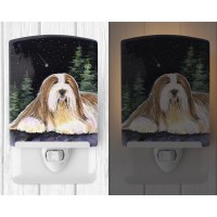 Carolines Treasures Ss8529Cnl Starry Night Bearded Collie Ceramic Night Light Compact Ulcertified Ideal For Bedroom Bathroo