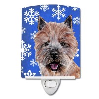 Carolines Treasures Sc9782Cnl Norwich Terrier Winter Snowflakes Ceramic Night Light Compact Ulcertified Ideal For Bedroom B