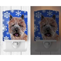 Carolines Treasures Sc9782Cnl Norwich Terrier Winter Snowflakes Ceramic Night Light Compact Ulcertified Ideal For Bedroom B