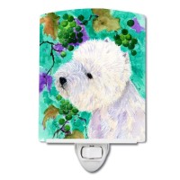 Carolines Treasures Ss1064Cnl Westie Ceramic Night Light Compact Ulcertified Ideal For Bedroom Bathroom Nursery Hallway