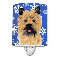 Carolines Treasures Sc9375Cnl Cairn Terrier Winter Snowflakes Holiday Ceramic Night Light Compact Ulcertified Ideal For Bedr