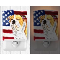 Carolines Treasures Sc9002Cnl Usa American Flag With Bulldog English Ceramic Night Light Compact Ulcertified Ideal For Bedro