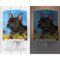 Carolines Treasures Ss4152Cnl French Bulldog In Summer Flowers Ceramic Night Light Compact Ulcertified Ideal For Bedroom Ba