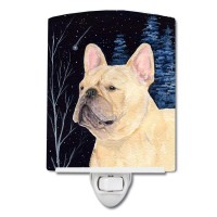 Carolines Treasures Ss8441Cnl Starry Night French Bulldog Ceramic Night Light Compact Ulcertified Ideal For Bedroom Bathroo