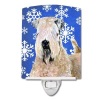 Carolines Treasures Ss4631Cnl Wheaten Terrier Soft Coated Winter Snowflakes Holiday Ceramic Night Light Compact Ulcertified