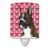 Carolines Treasures Ss4508Cnl Boxer Hearts Love And Valentines Day Portrait Ceramic Night Light Compact Ulcertified Ideal F