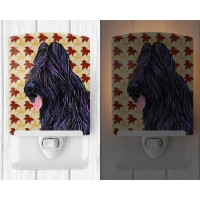 Carolines Treasures Ss4367Cnl Briard Fall Leaves Portrait Ceramic Night Light Compact Ulcertified Ideal For Bedroom Bathroo