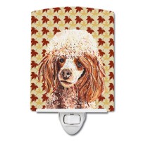 Carolines Treasures Sc9675Cnl Red Miniature Poodle Fall Leaves Ceramic Night Light Compact Ulcertified Ideal For Bedroom Ba