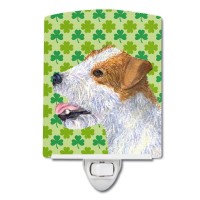 Carolines Treasures Ss4435Cnl Jack Russell Terrier St Patricks Day Shamrock Portrait Ceramic Night Light Compact Ulcertifie