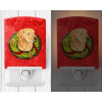 Carolines Treasures Ss4166Cnl Golden Retriever Cristmas Wreath Ceramic Night Light Compact Ulcertified Ideal For Bedroom Ba