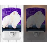 Carolines Treasures Ss8688Cnl Pomeranian Ceramic Night Light Compact Ulcertified Ideal For Bedroom Bathroom Nursery Hallw