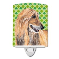 Carolines Treasures Sc9502Cnl Afghan Hound St Patricks Day Shamrock Ceramic Night Light Compact Ulcertified Ideal For Bedr