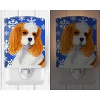 Carolines Treasures Ss4665Cnl Cavalier Spaniel Winter Snowflakes Holiday Ceramic Night Light Compact Ulcertified Ideal For B