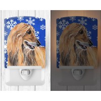 Carolines Treasures Sc9499Cnl Afghan Hound Winter Snowflakes Holiday Ceramic Night Light Compact Ulcertified Ideal For Bedro