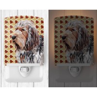 Carolines Treasures Sc9684Cnl Otterhound Fall Leaves Ceramic Night Light Compact Ulcertified Ideal For Bedroom Bathroom Nu