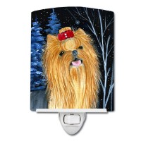 Carolines Treasures Ss8413Cnl Starry Night Yorkie Ceramic Night Light Compact Ulcertified Ideal For Bedroom Bathroom Nurse