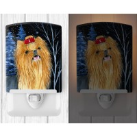 Carolines Treasures Ss8413Cnl Starry Night Yorkie Ceramic Night Light Compact Ulcertified Ideal For Bedroom Bathroom Nurse