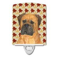 Carolines Treasures Ss4339Cnl Bullmastiff Fall Leaves Portrait Ceramic Night Light Compact Ulcertified Ideal For Bedroom Ba