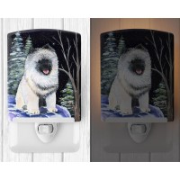 Carolines Treasures Ss8404Cnl Starry Night Keeshond Ceramic Night Light Compact Ulcertified Ideal For Bedroom Bathroom Nur