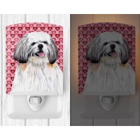 Carolines Treasures Sc9256Cnl Shih Tzu Hearts Love And Valentines Day Portrait Ceramic Night Light Compact Ulcertified Idea