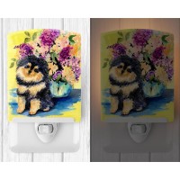 Carolines Treasures Ss8290Cnl Pomeranian Ceramic Night Light Compact Ulcertified Ideal For Bedroom Bathroom Nursery Hallw