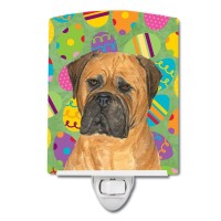 Carolines Treasures Ss4862Cnl Bullmastiff Easter Eggtravaganza Ceramic Night Light Compact Ulcertified Ideal For Bedroom Ba