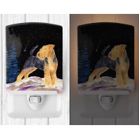 Carolines Treasures Ss8464Cnl Starry Night Welsh Terrier Ceramic Night Light Compact Ulcertified Ideal For Bedroom Bathroom