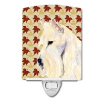 Carolines Treasures Ss4326Cnl Scottish Terrier Wheaten Fall Leaves Portrait Ceramic Night Light Compact Ulcertified Ideal Fo