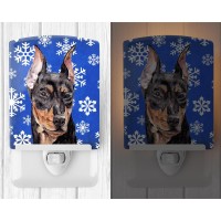 Carolines Treasures Sc9788Cnl German Pinscher Winter Snowflakes Ceramic Night Light Compact Ulcertified Ideal For Bedroom B