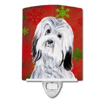 Carolines Treasures Sc9761Cnl Havanese Red Snowflakes Holiday Ceramic Night Light Compact Ulcertified Ideal For Bedroom Bat