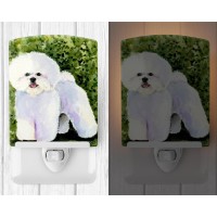 Carolines Treasures Ss8712Cnl Bichon Frise Ceramic Night Light Compact Ulcertified Ideal For Bedroom Bathroom Nursery Hal