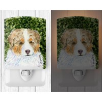 Carolines Treasures Ss8732Cnl Australian Shepherd Ceramic Night Light Compact Ulcertified Ideal For Bedroom Bathroom Nurse