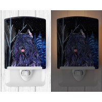 Carolines Treasures Ss8394Cnl Starry Night Bouvier Des Flandres Ceramic Night Light Compact Ulcertified Ideal For Bedroom B