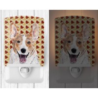 Carolines Treasures Sc9672Cnl Cardigan Corgi Fall Leaves Ceramic Night Light Compact Ulcertified Ideal For Bedroom Bathroom