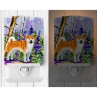 Carolines Treasures Ss8629Cnl Shiba Inu Ceramic Night Light Compact Ulcertified Ideal For Bedroom Bathroom Nursery Hallwa