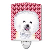 Carolines Treasures Sc9278Cnl Bichon Frise Hearts Love And Valentines Day Portrait Ceramic Night Light Compact Ulcertified