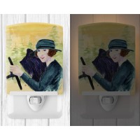 Carolines Treasures Ss8549Cnl Lady Driving With Her Briard Ceramic Night Light Compact Ulcertified Ideal For Bedroom Bathro