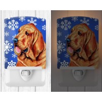 Carolines Treasures Lh9286Cnl Bloodhound Winter Snowflakes Holiday Ceramic Night Light Compact Ulcertified Ideal For Bedroom