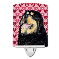 Carolines Treasures Ss4512Cnl Tibetan Mastiff Hearts Love Valentines Day Ceramic Night Light Compact Ulcertified Ideal For